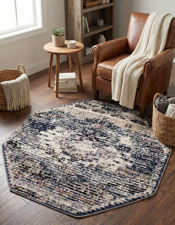 Blue Tucson Octagon Rug