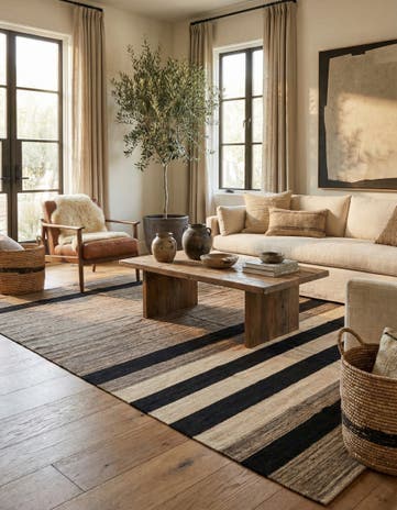 5' 5 x 7' 9 Hand Woven Kilim Modern Wool Rug