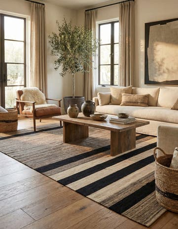 5' 5 x 7' 9 Hand Woven Kilim Modern Wool Rug