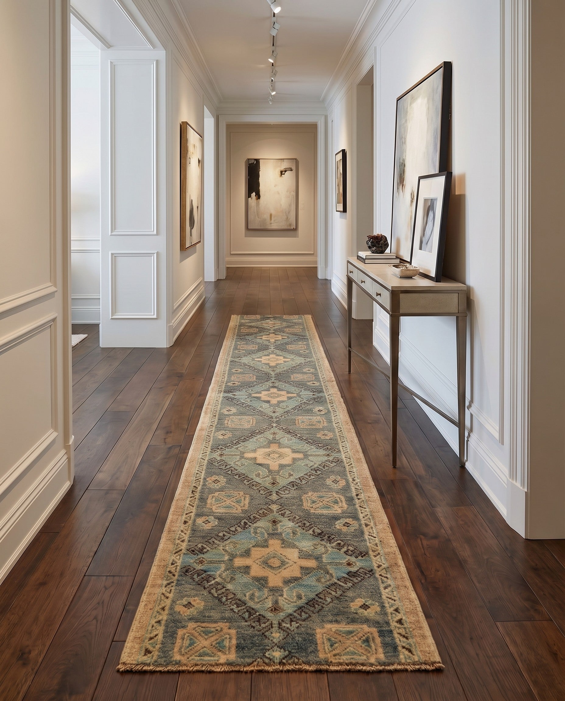 1' 9 x 11' 10 Hand Knotted Oushak Wool Runner Rug