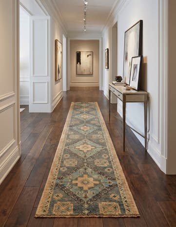 1' 9 x 11' 10 Hand Knotted Oushak Wool Runner Rug