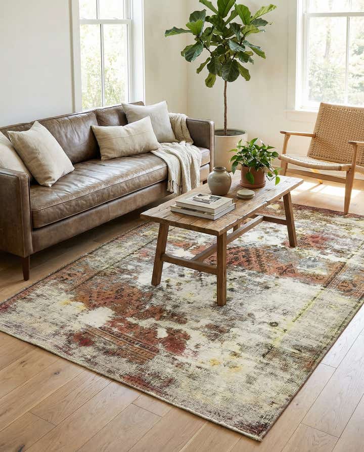 4' 3 x 6' 4 Hand Knotted Ultra Vintage Persian Wool Rug