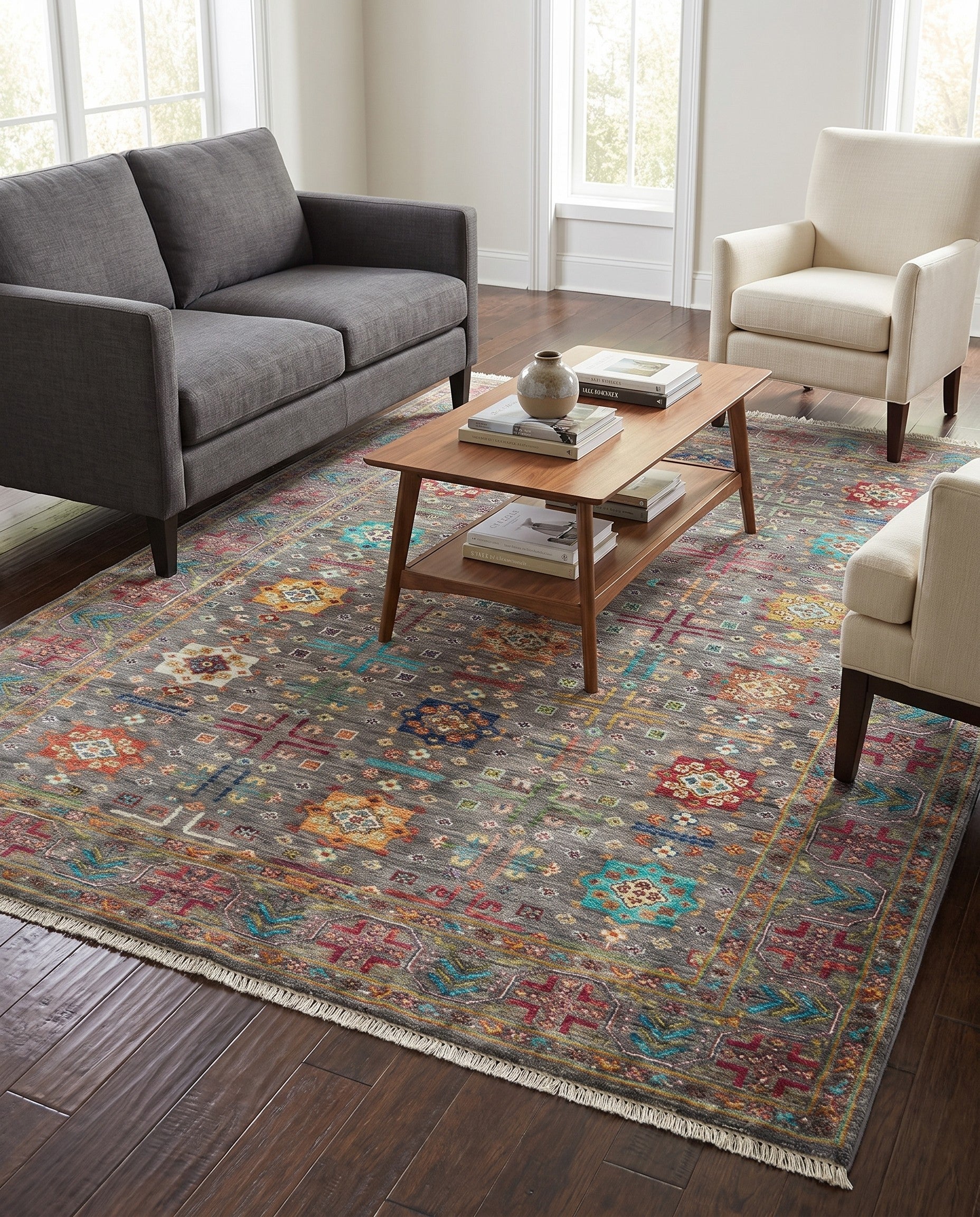 5' 8 x 8' Hand Knotted Ariana Ziegler Rug