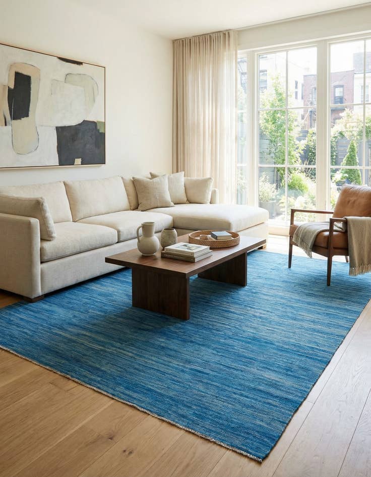 Detail image of 6' 7 x 9' 10  Hand Woven Kilim Modern Wool Rug