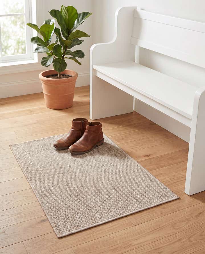 2' x 3' 1 Easy-Clean Solid Indoor / Outdoor Rug