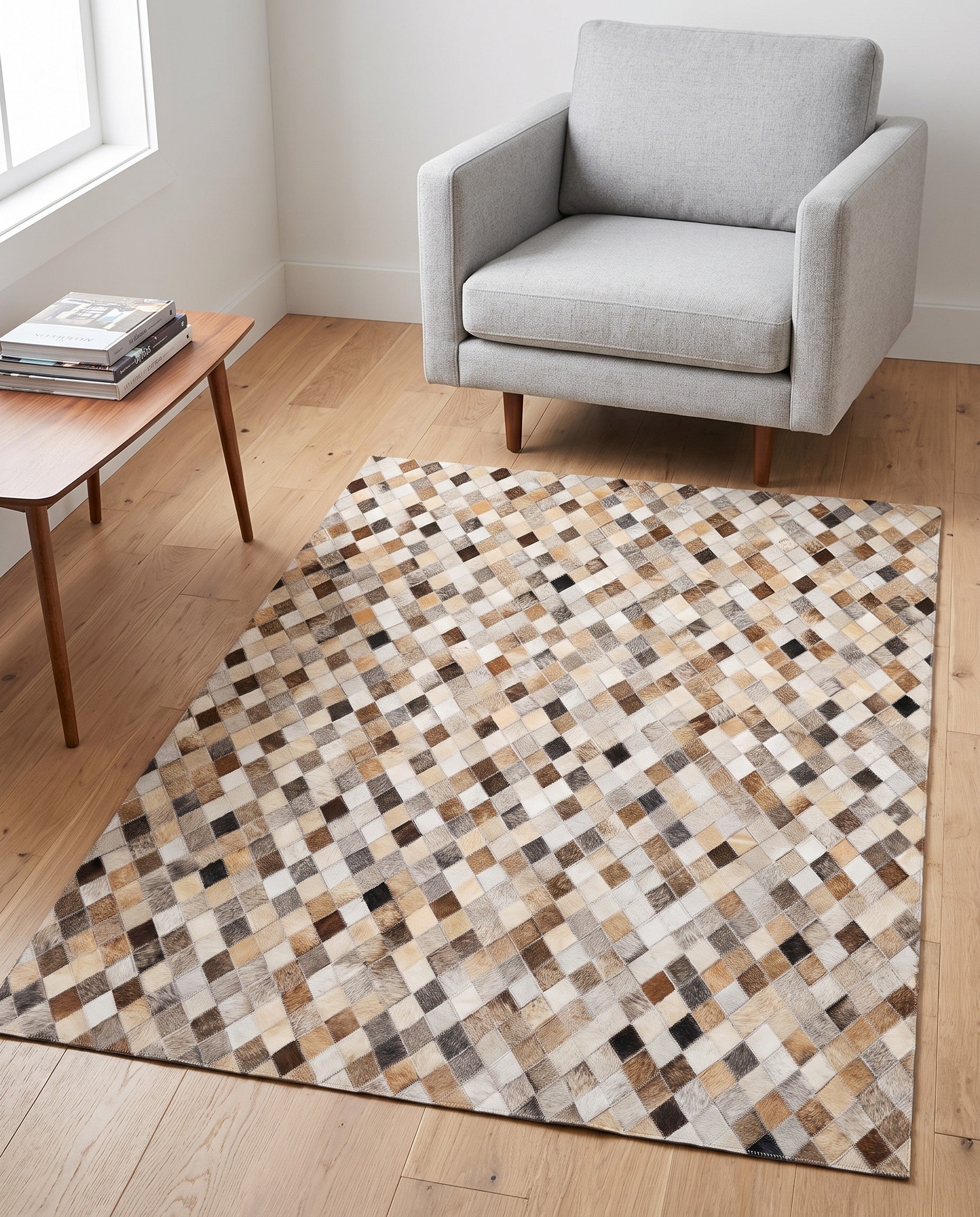 4' 1 x 5' 11 Cowhide Stocks Rug