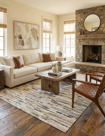5' 1 x 7' 11 Cowhide Stocks Rug