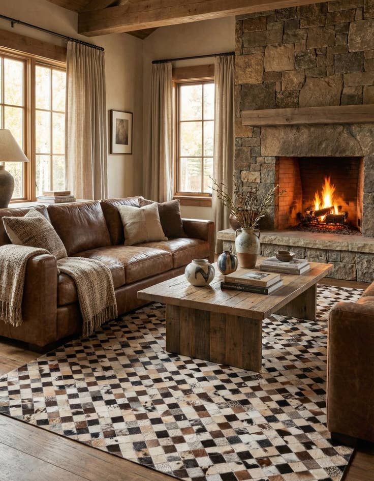 Detail image of  5' 4 x 7' 8 Cowhide Rug