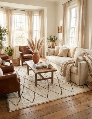 5' 4 x 7' 2 Hand Knotted Moroccan Wool Rug