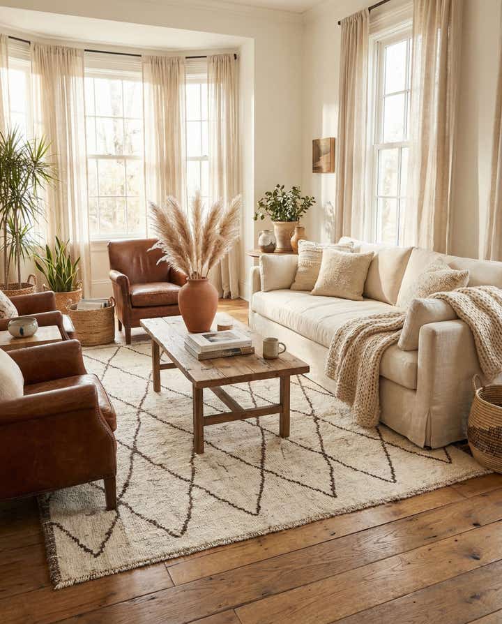 5' 4 x 7' 2 Hand Knotted Moroccan Wool Rug