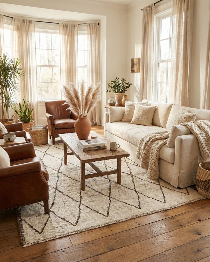 Detail image of 5' 4 x 7' 2 Hand Knotted Moroccan Wool Rug