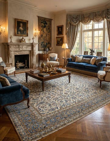 10' 6 x 13' 6 Kashan Wool Rug