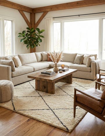 6' 7 x 9' 10 Hand Knotted Moroccan Wool Rug