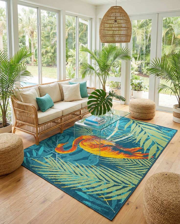 Detail image of 6' x 9' Easy-Clean Coastal Indoor / Outdoor Rug