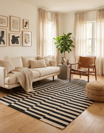 4' 10 x 6' 4 Hand Woven Kilim Modern Wool Rug