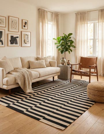 4' 10 x 6' 4 Hand Woven Kilim Modern Wool Rug