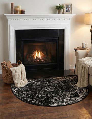 Black Monte Carlo Hearth Rug