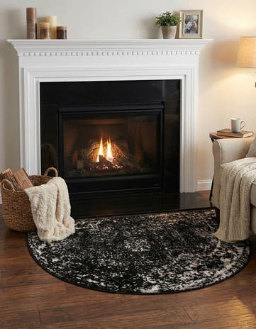 Black Monte Carlo Hearth Rug