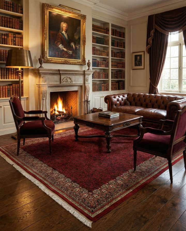 6' 8 x 9' 7 Hand Knotted Mahal Wool Rug