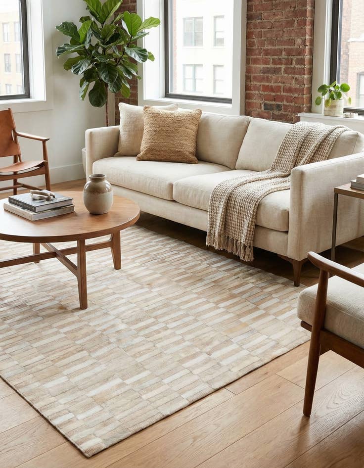 Detail image of 4' x 6' Cowhide Leather Rug