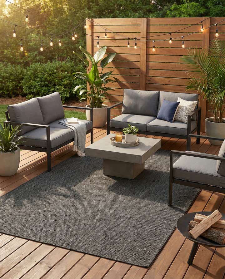 7' x 10' Easy-Clean Solid Indoor / Outdoor Rug