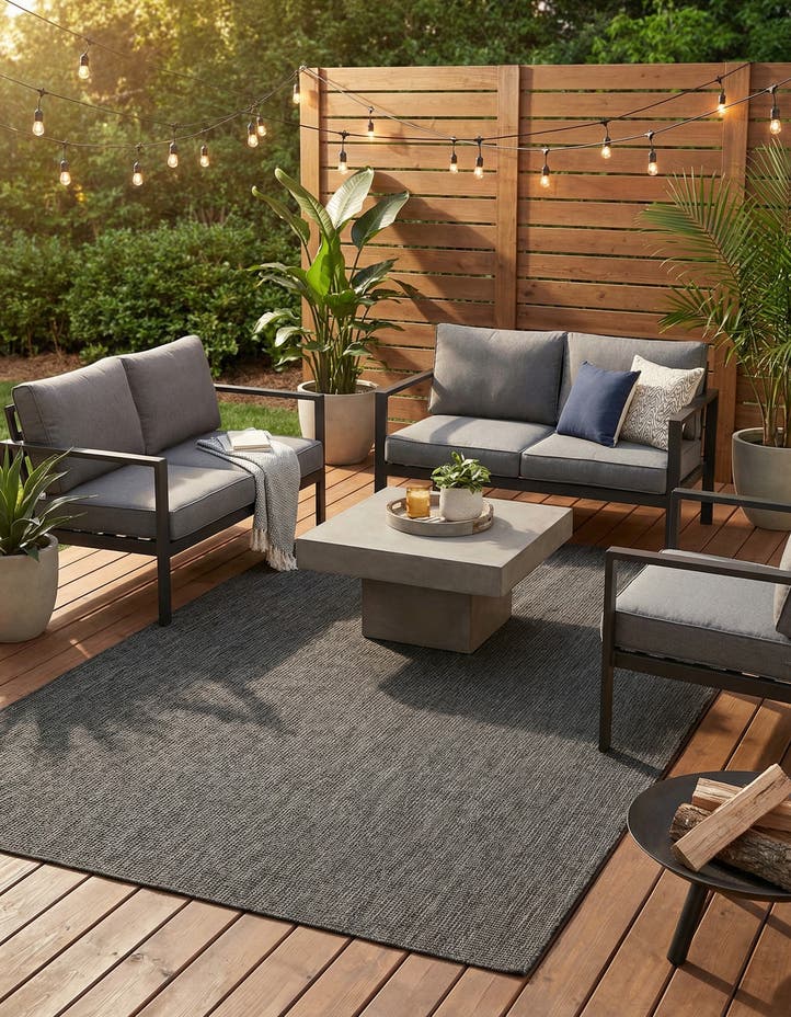 7' x 10' Easy-Clean Solid Indoor / Outdoor ...