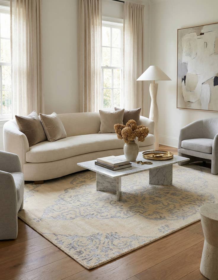 Detail image of 4' 10 x 7' 10  Hand Knotted Darya Rug