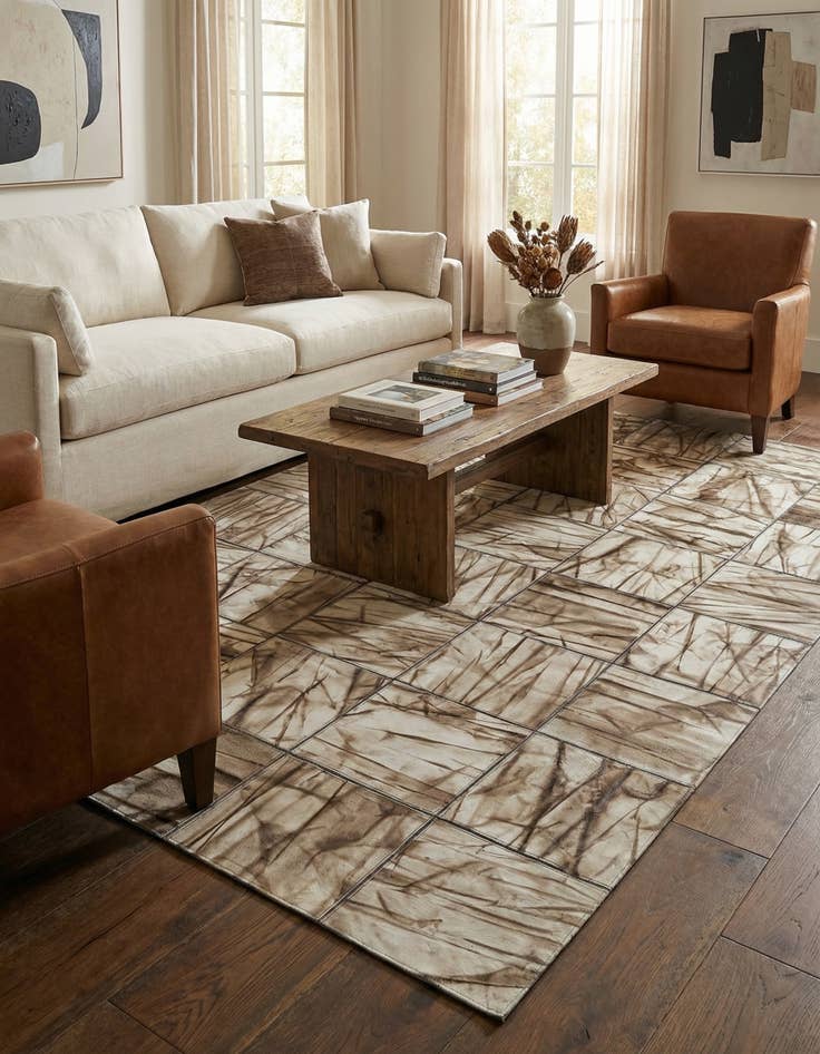 Detail image of  5' x 7' 11 Cowhide - Patchwork Rug