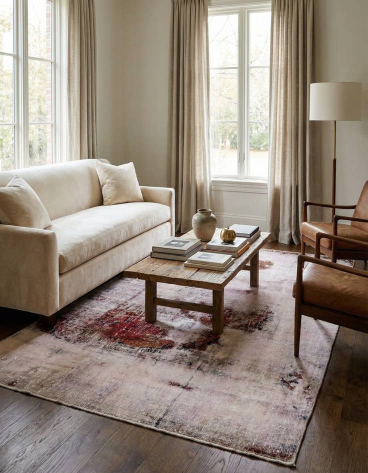 Detail image of 4' 5 x 8' 4  Hand Knotted Ultra Vintage Persian Wool Runner Rug