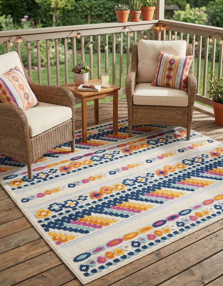 Detail image of 7' 10 x 7' 10  Washable Aruba Indoor / Outdoor Square Rug