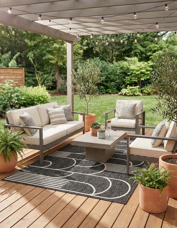 5' 3 x 8' Easy-Clean Modern Indoor / Outdoor Rug