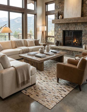 7' 10 x 9' 8 Cowhide - Patchwork Rug