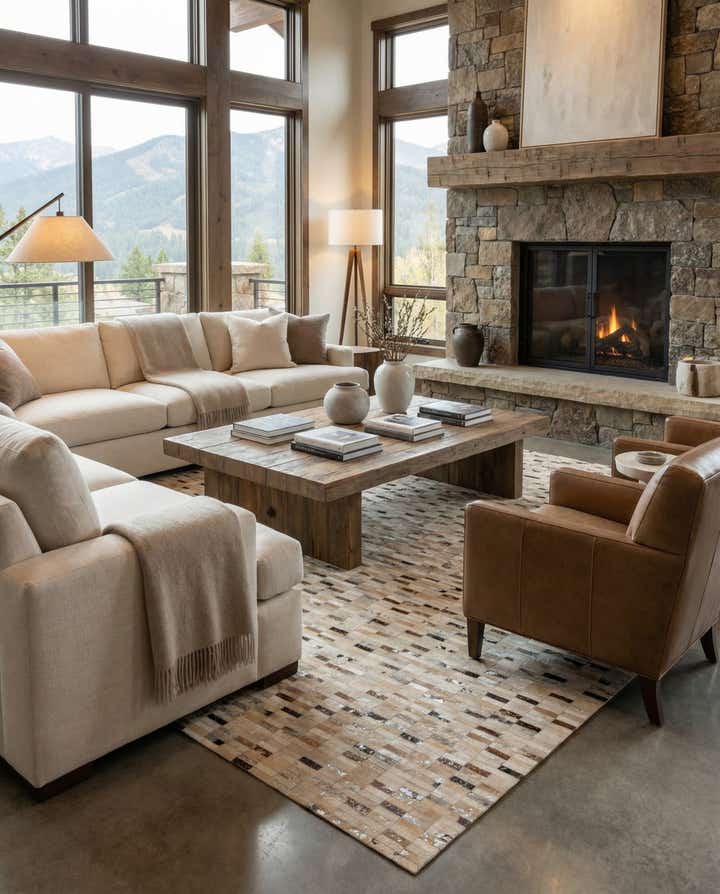 7' 10 x 9' 8 Cowhide - Patchwork Rug