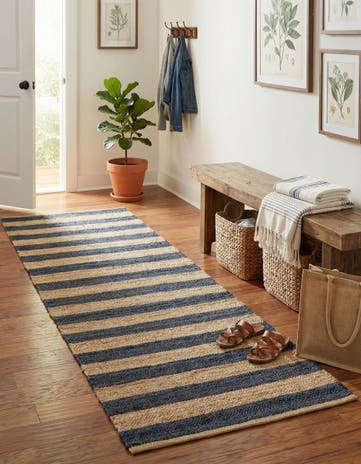 2' 7 x 10' Handmade Braided Jute Runner Rug