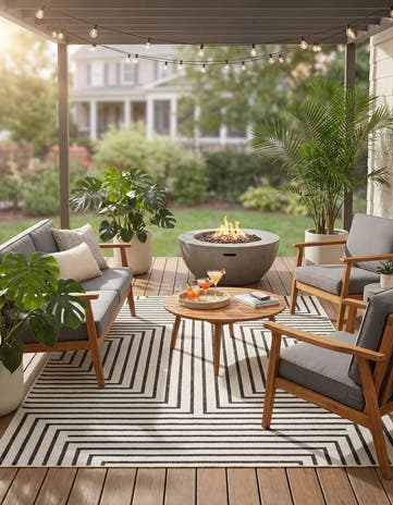7' x 10' Easy-Clean Modern Indoor / Outdoor Rug