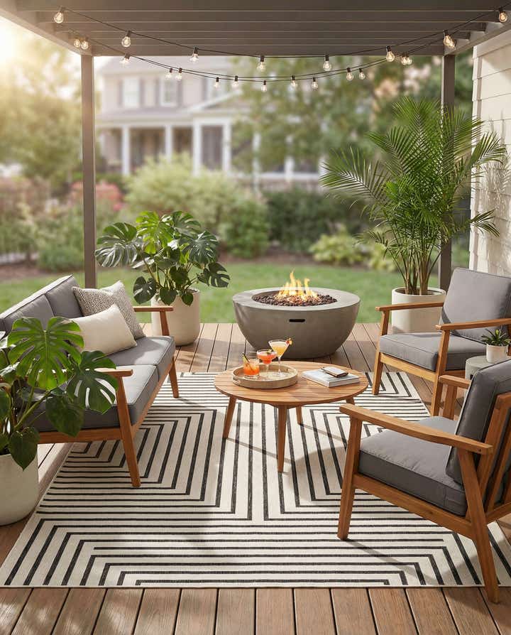 7' x 10' Easy-Clean Modern Indoor / Outdoor Rug