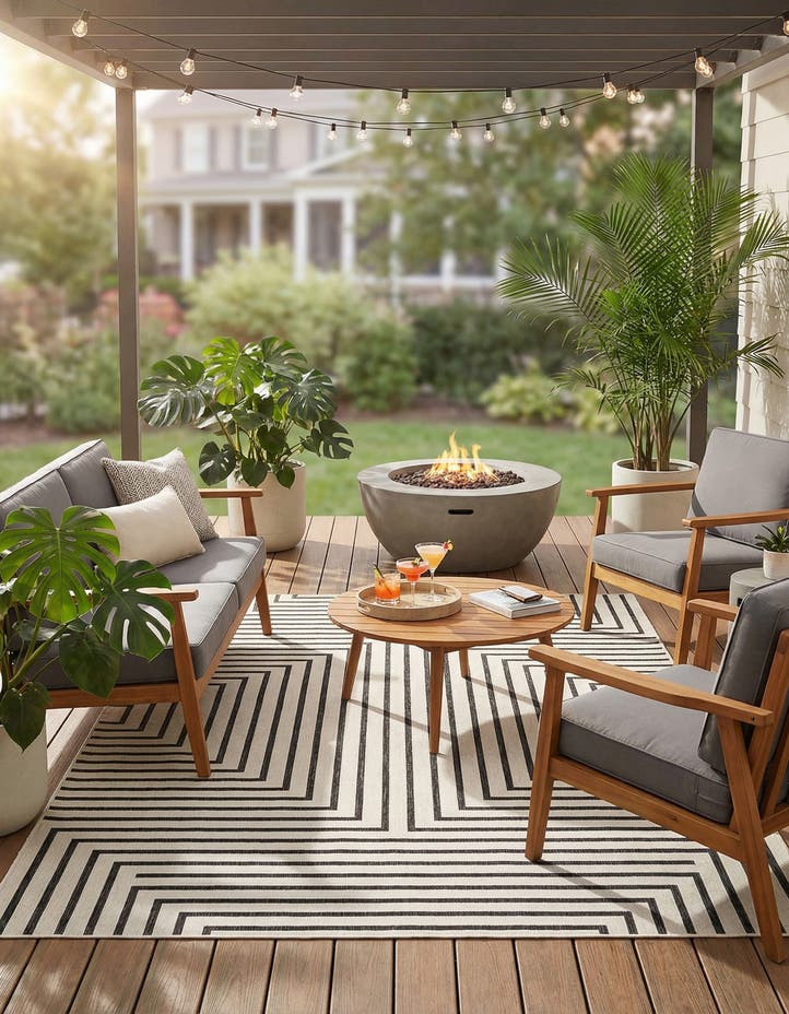 7' x 10' Easy-Clean Modern Indoor / Outdoor...