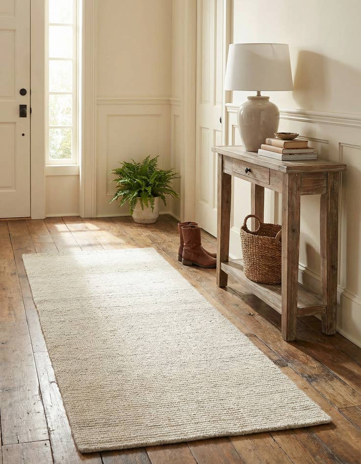 Detail image of  2' x 4' 1  Hand Woven Jill Zarin English Manor Farmhouse Wool Runner Rug