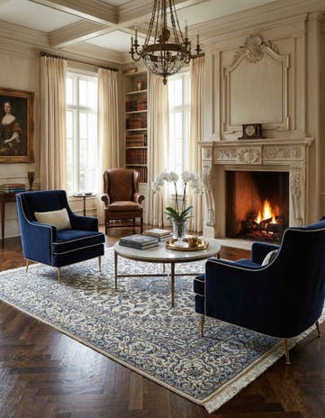 6' 8 x 6' 8 Hand Knotted Nain Rug