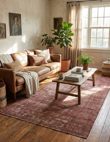 3' 7 x 7' Hand Knotted Ultra Vintage Persian Wool Rug