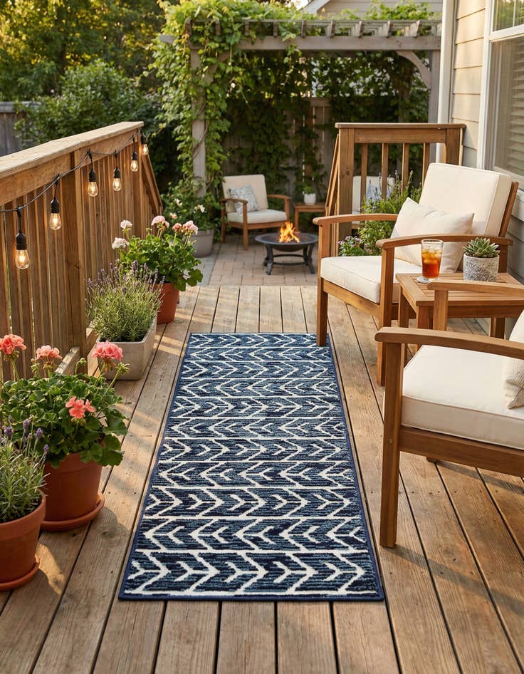 Detail image of 2' x 8'  Washable Sabrina Soto Aston Indoor / Outdoor Runner Rug