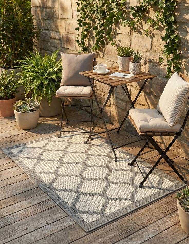 Detail image of 2' x 3'  Washable Trellis Indoor / Outdoor Rug