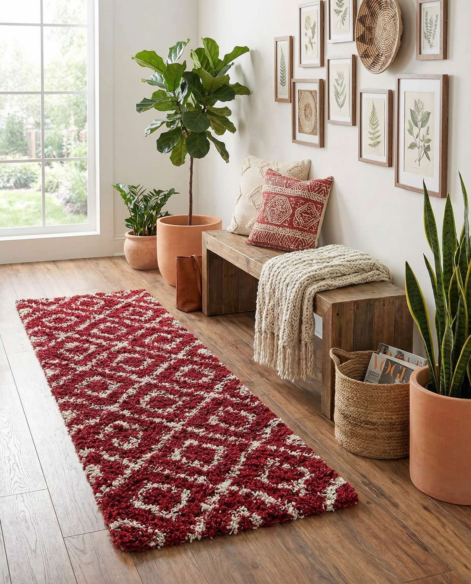 60cm x 215cm Trellis Shag Läufer Teppich
