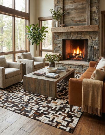 5' x 7' 11 Cowhide - Patchwork Rug