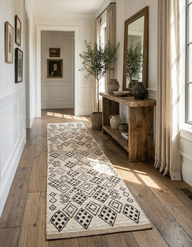 Detail image of 3' 4 x 15' 9 Hand Knotted Moroccan Wool Runner Rug