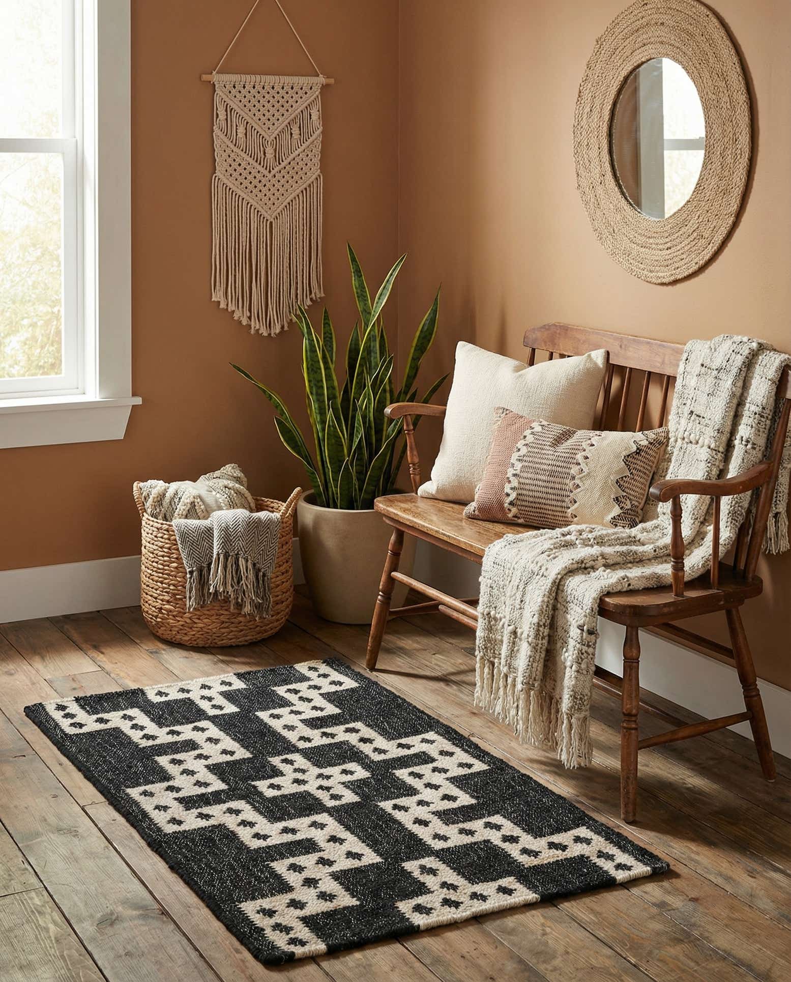 2' x 3' 1 Hand Woven Kilim Wool Rug