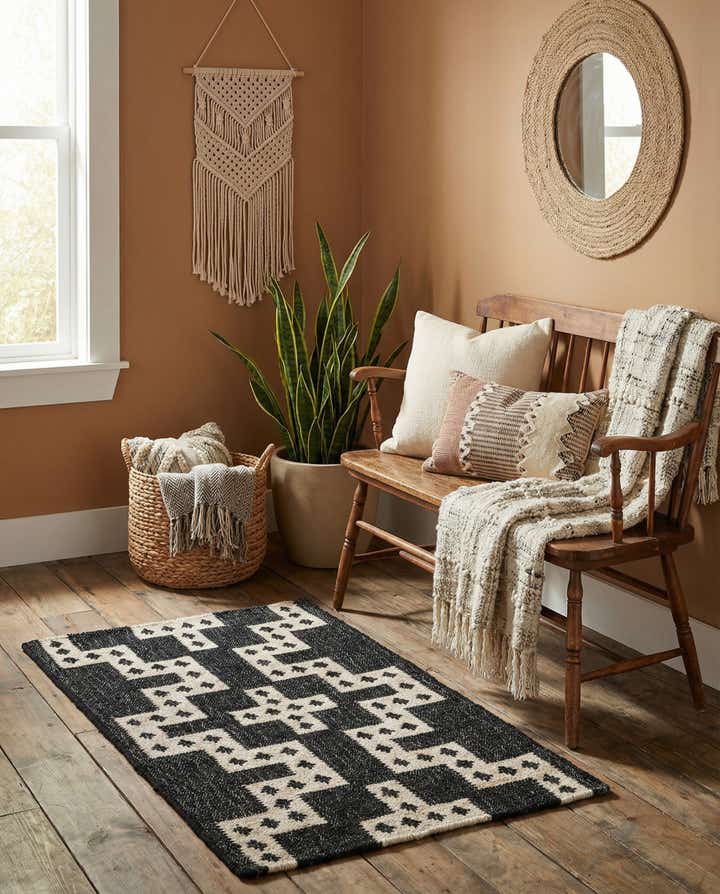 2' x 3' 1 Hand Woven Kilim Wool Rug