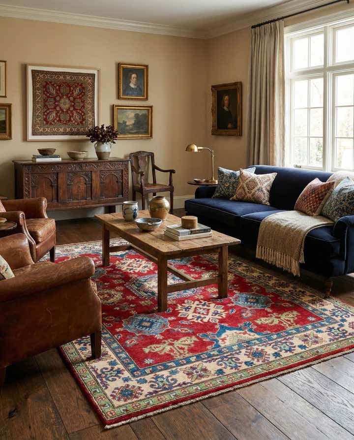 5' x 6' 8 Hand Knotted Kazak Rug