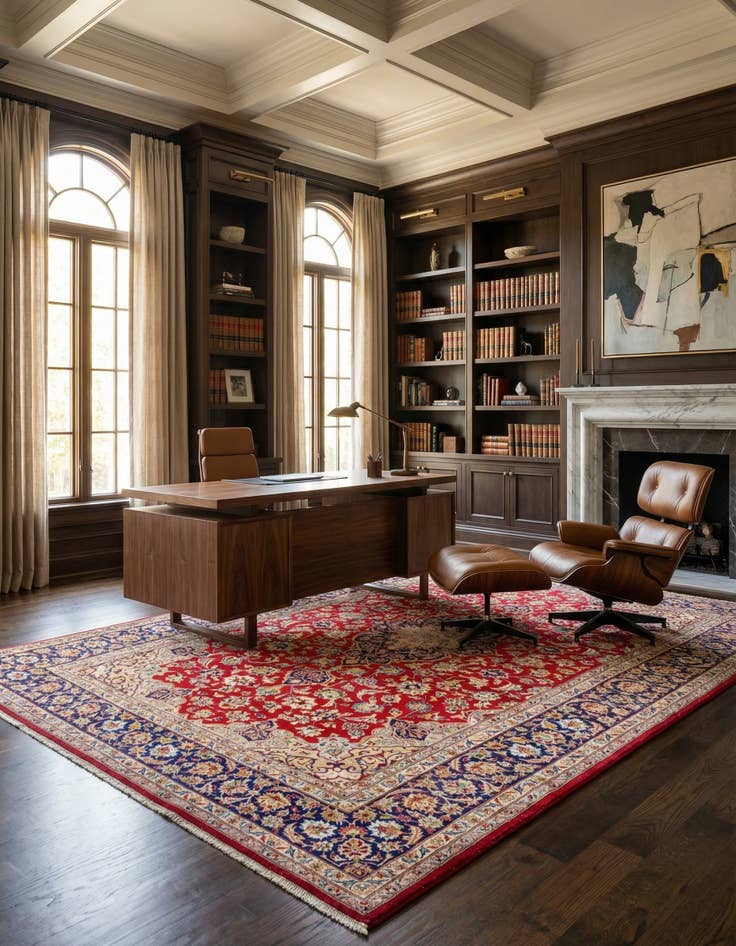 Detail image of 9' 9 x 13' 4  Hand Knotted Isfahan Persian Wool Rug