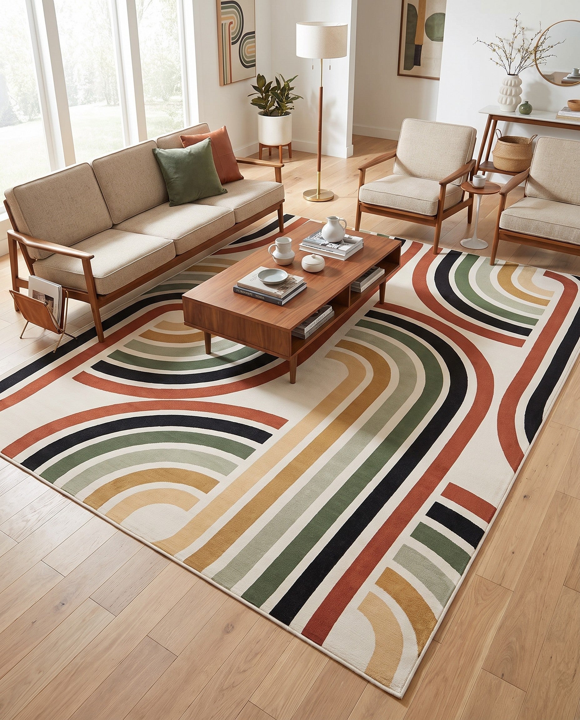 9' x 12' Easy-Clean Modern Indoor / Outdoor Rug
